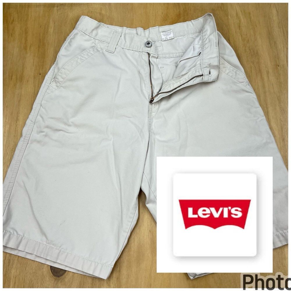 Vintage‎ Levi's Shorts Women 29x12 Red Tab 579 Cotton White Y2K Retro Deadstock